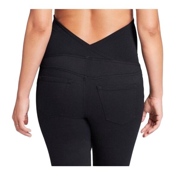 Isabel Maternity SZ Large Black Over Belly Panel Skinny Jeans Stretch - Picture 2 of 14